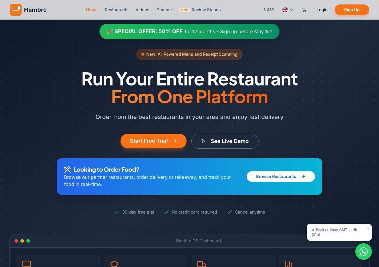Hambre – Restaurant OS